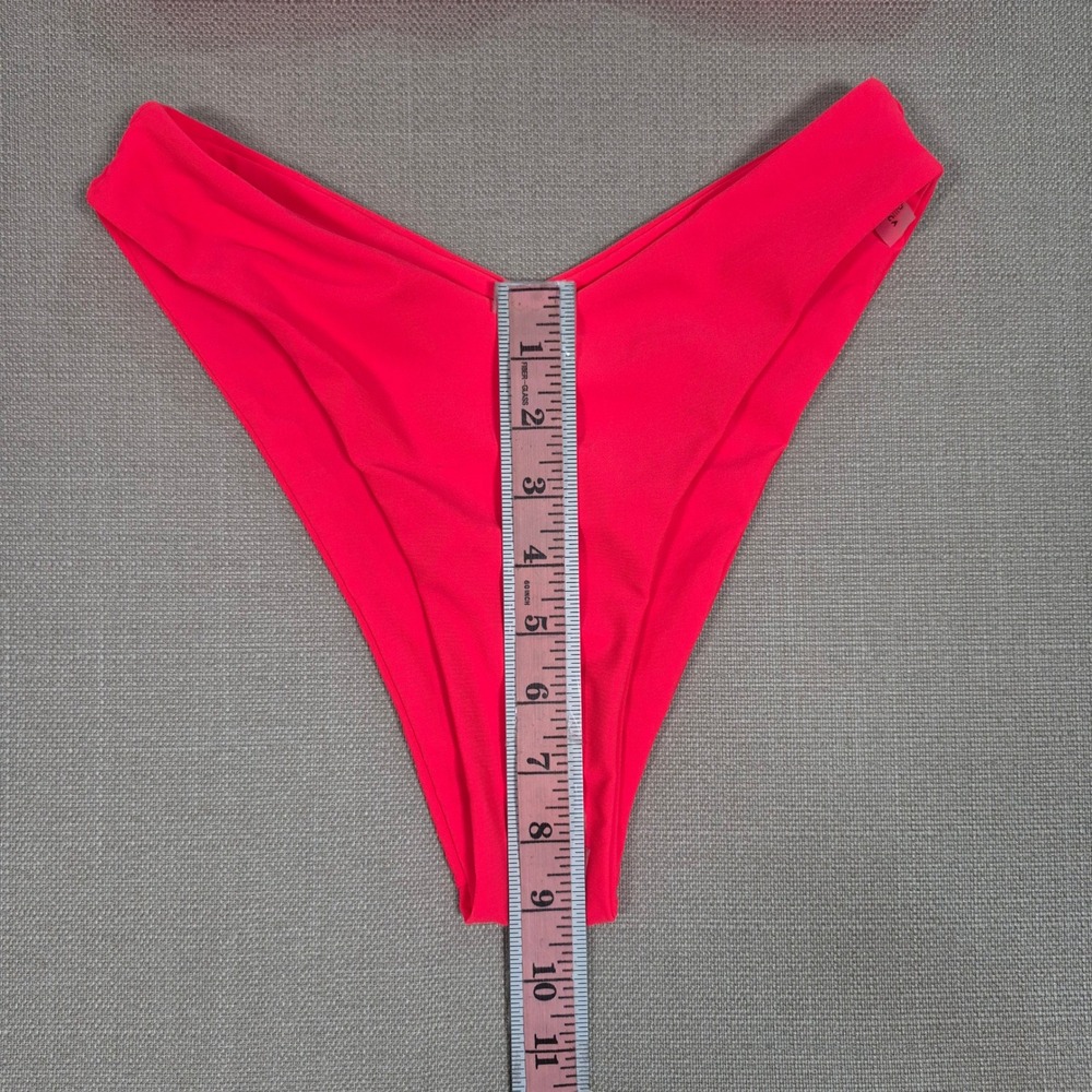 OWICA Womens 2 Piece Bikini Set Hot Pink Low Rise High Cut Bathing Suit Size S - Picture 6 of 8